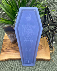 skeleton coffin incense burner mold